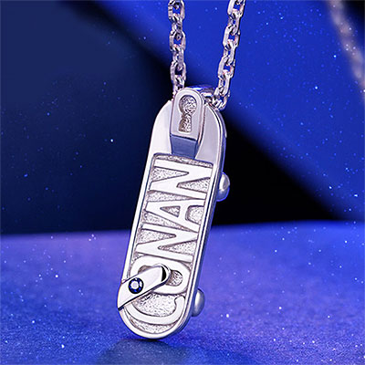 Detective Conan Skateboard 925 Necklace