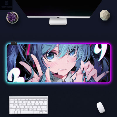 Miku Hatsune Luminous Desktop Mouse Pad