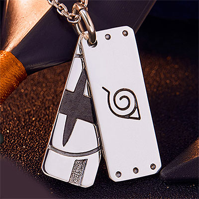 Naruto Headbands 925 Silver Necklace