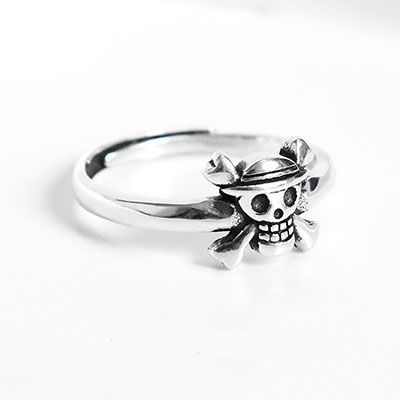 One Piece Skull Sterling Silver Ring